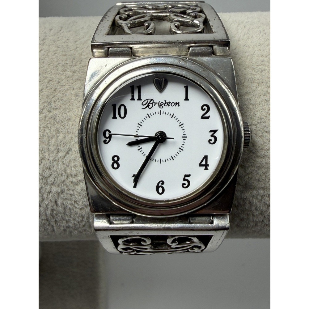 Brighton Richardson New Battery Ladies Watch 27MM 6.5" Silver Tone White Dial